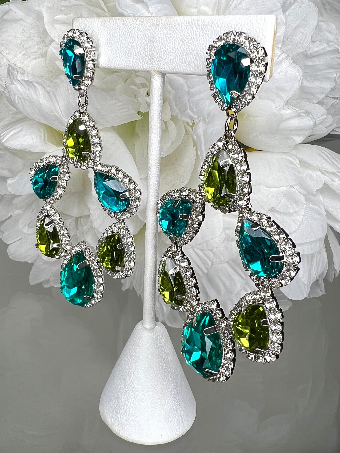 GLAMOUR THIS, GLAMOUR THAT EARRINGS - TURQUOISE/OLIVE