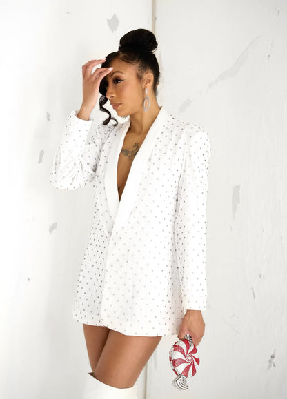 VERONICA BLAZER DRESS - WHITE