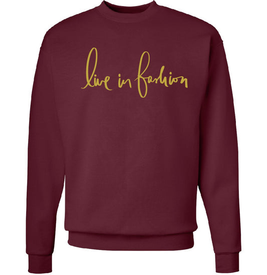 LIF GOLD FOIL SWEATSHIRT - BURGUNDY