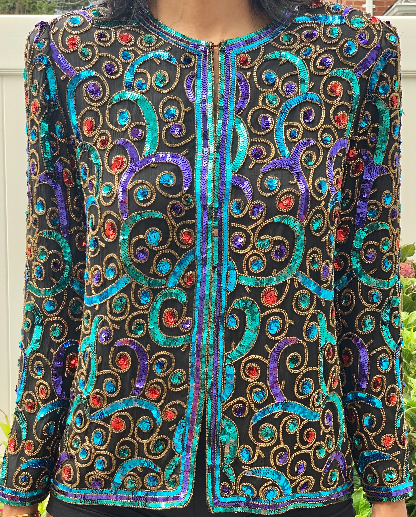 VINTAGE EXTRA MULTI COLOR SEQUIN JACKET