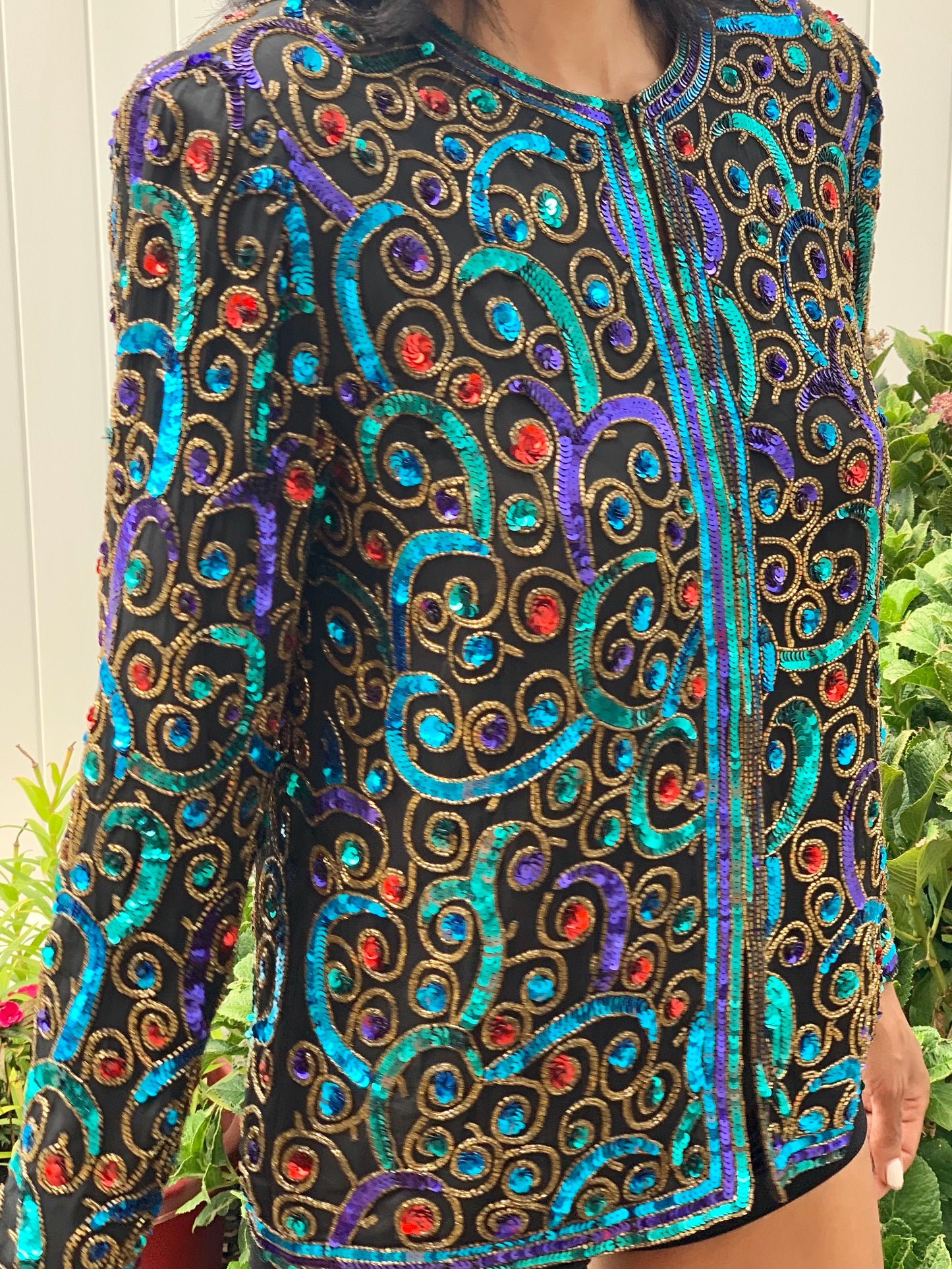 VINTAGE EXTRA MULTI COLOR SEQUIN JACKET