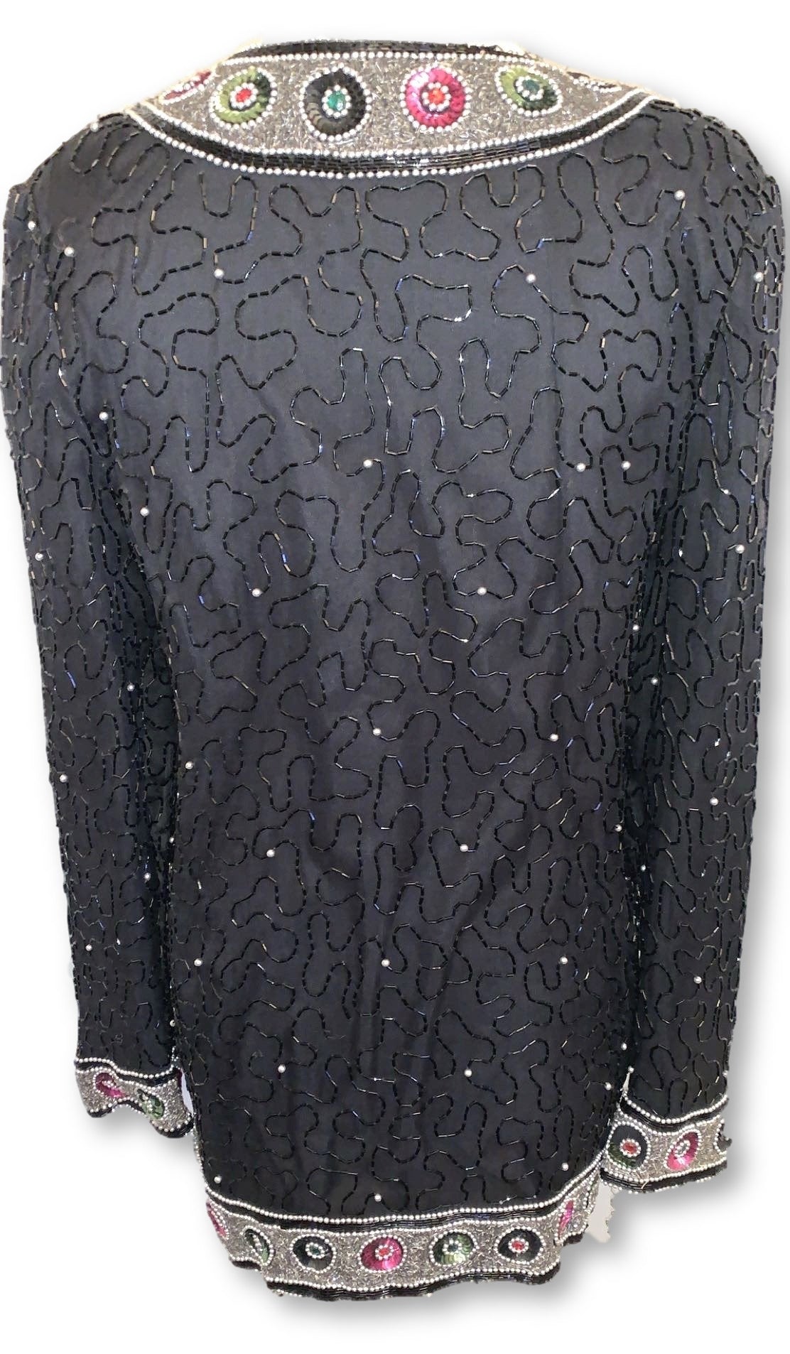 VINTAGE LICORICE SEQUIN BEADED JACKET