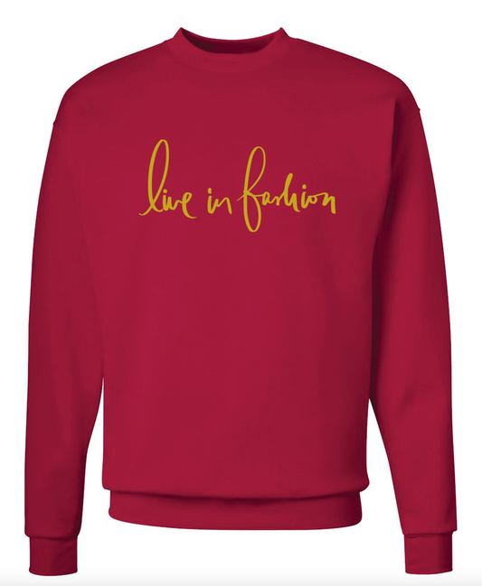 LIF GOLD FOIL SWEATSHIRT - ROSE RED